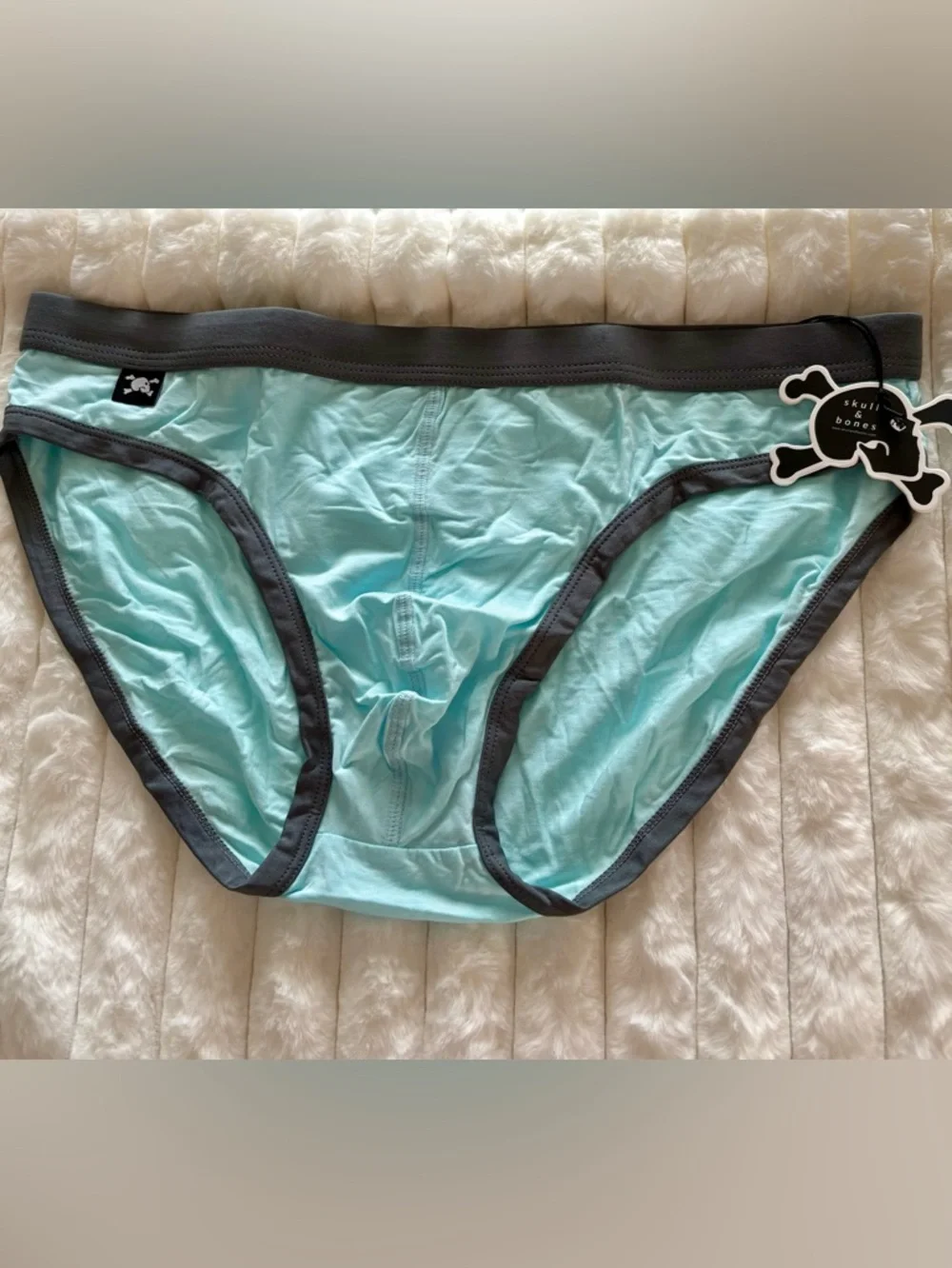 NWT Skull & Bones Men’s Brief XL Sky Blue Low Rise Stretch Underwear